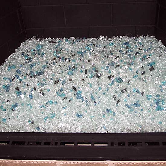 Fireplace Glass using Aquatic Glassel