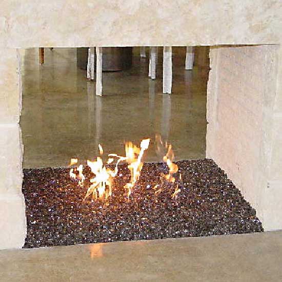 Fireplace Glass using Aquatic Glassel