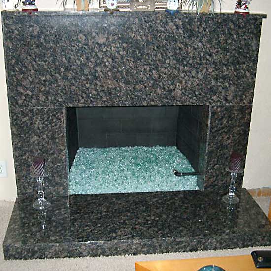 Fireplace Glass using Aquatic Glassel