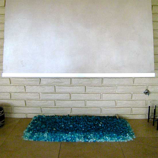 Fireplace Glass using Aquatic Glassel